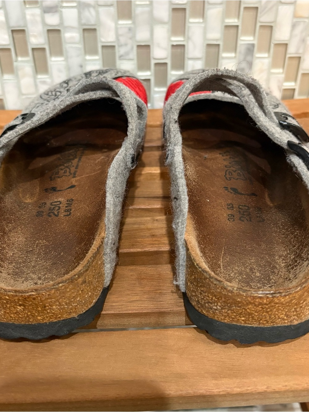 Birkenstock Birki’s 39 US8 Dorian Paris Heart Mary Jane Clogs Grey Birko-Flor - Picture 4 of 9